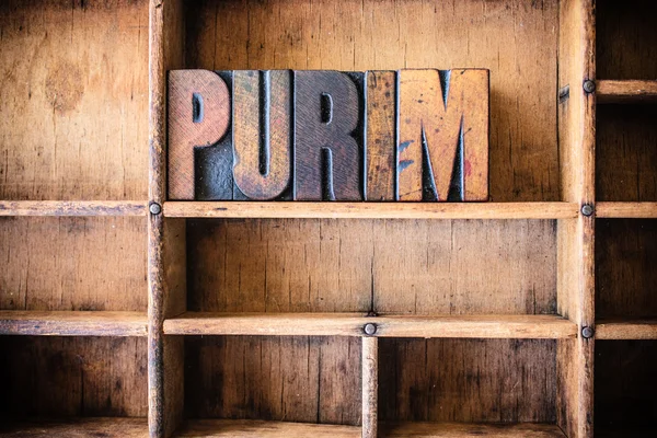 Purim Concept Wooden Letterpress Theme — Stock Photo, Image