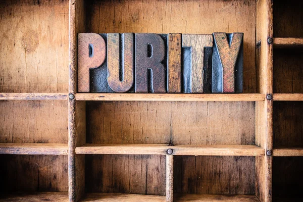 Purity Concept Wooden Letterpress Theme — Stock Photo, Image