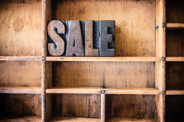 Sale Concept Wooden Letterpress Theme — Stock Photo, Image