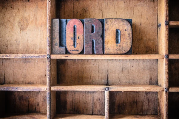 Lord Concept tema de madeira Letterpress — Fotografia de Stock