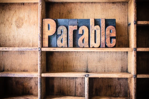 Parabola concetto in legno Letterpress Tema — Foto Stock