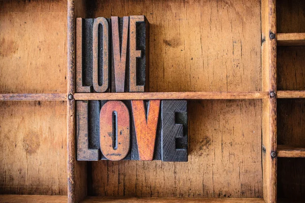 Love Concept Letterpress in legno Tema — Foto Stock