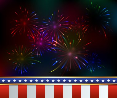 Fourth of July Fireworks Background Illustration clipart