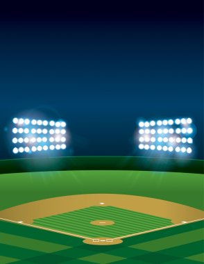 Baseball or Softball Field at Night