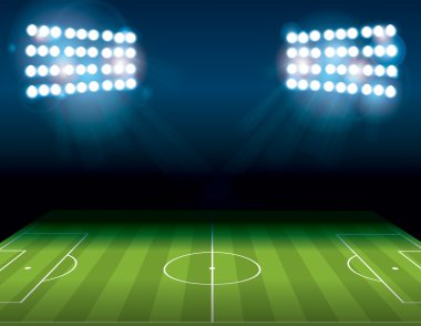 Futbol Amerikan futbol sahası illüstrasyon aydınlatılmış