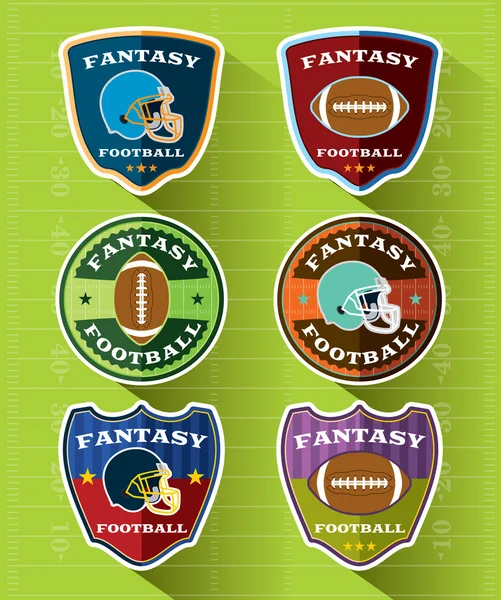 Fantasy Football Emblems and Badges Set — Stock Vector