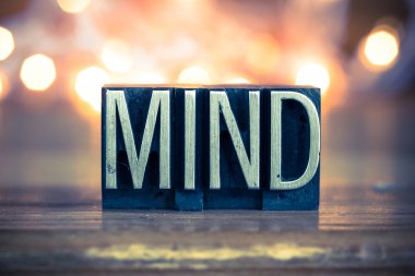 Zihin kavramı Metal Letterpress türü