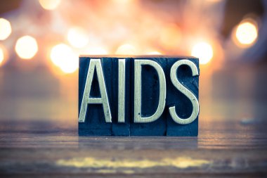 AIDS kavramı Metal Letterpress türü