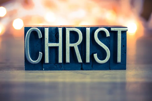 Christ Concept Metal Letterpress Type — Fotografie, imagine de stoc