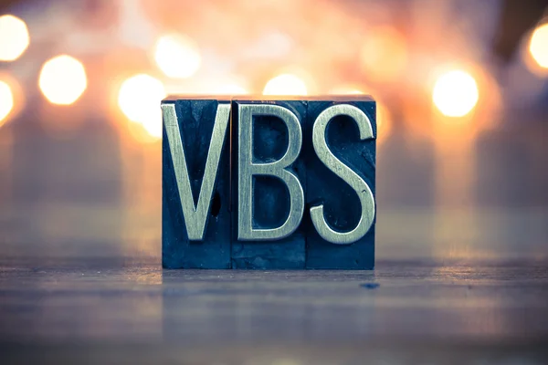 VBS Concept Metal Letterpress Type — Stock Photo, Image