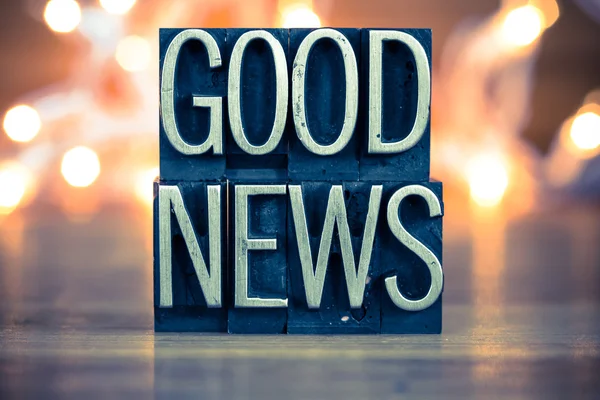 Good News Concept Metal Letterpress Type — Stockfoto