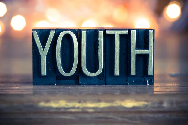 Youth Concept Metal Letterpress Type — Stock Photo, Image