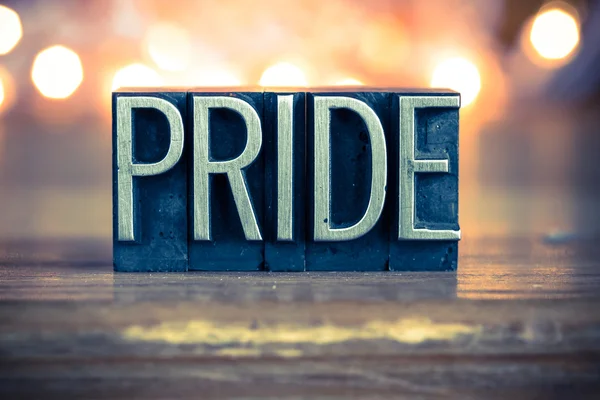 Pride Concept Metal Letterpress Tipo — Foto Stock