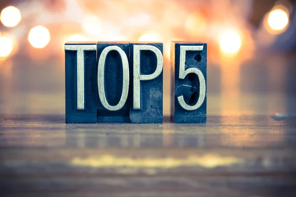 Top 5 Concept metalen boekdruk Type — Stockfoto