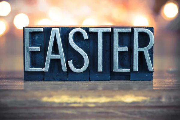 Easter Concept Metal Letterpress Type — Stock Photo, Image