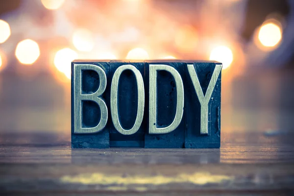 Body Concept Metal Letterpress Type — Zdjęcie stockowe