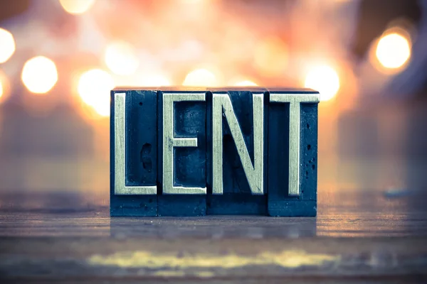 Lent Concept Metal Letterpress Type — Stock Photo, Image