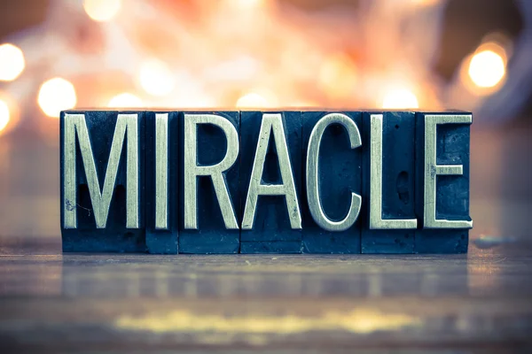 Miracle Concept Metal Letterpress Type — Stock Photo, Image