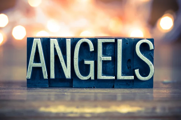 Angels Concept Metal Letterpress Type — Stock Photo, Image