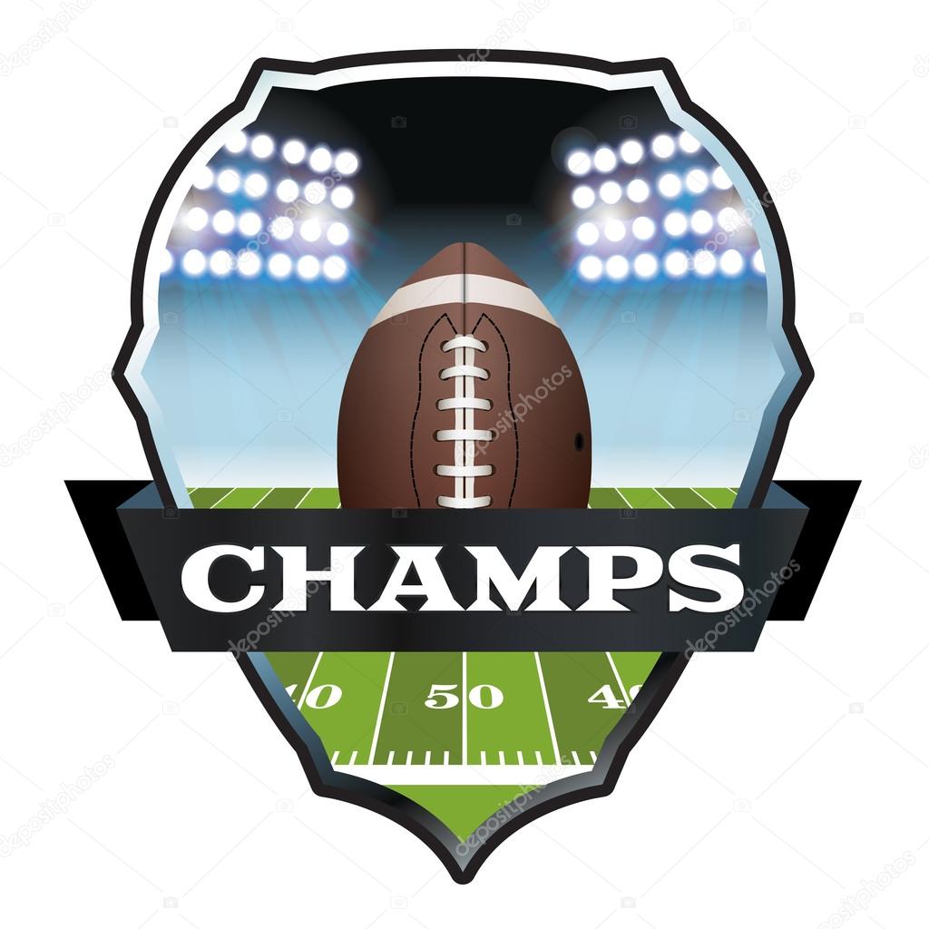 American Football Champs Badge Illustration