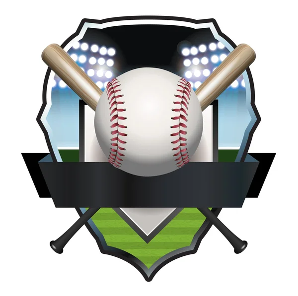 Ilustración de la insignia de béisbol — Vector de stock