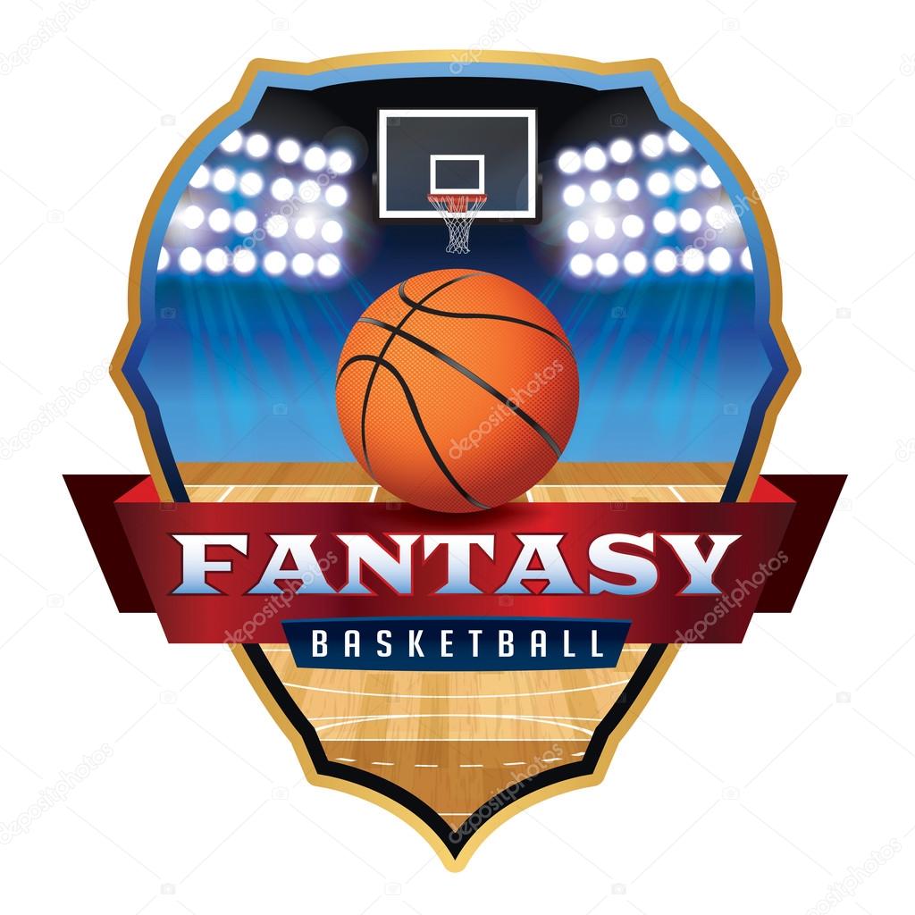 Fantasy Basketball Emblem Badge Illustration