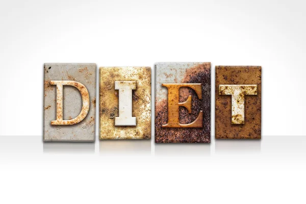 Diet Letterpress Concept Isolated on White — Stock Photo, Image