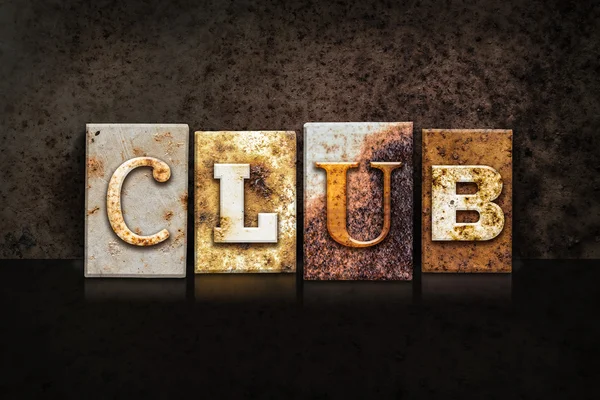 Club Letterpress Concetto su sfondo scuro — Foto Stock