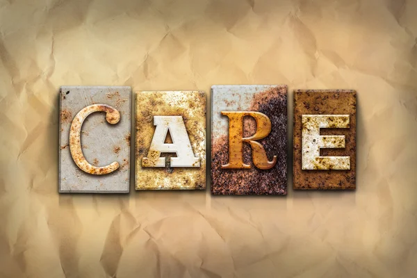 Care Concept Rusted Metal Type — Stock Photo, Image