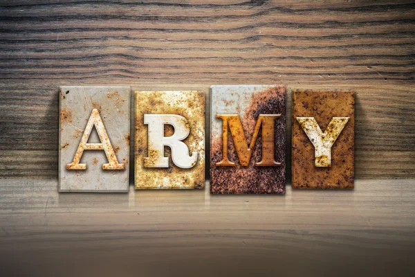 Army Concept Letterpress Theme — Stock Photo, Image