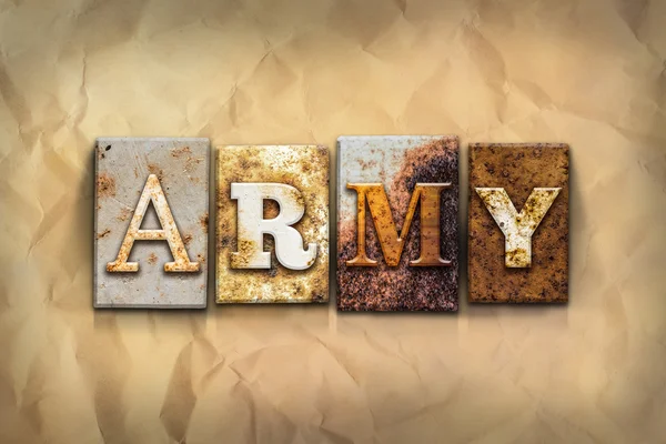 Army Concept Rusted Metal Type — Stock Photo, Image