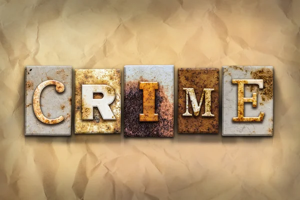 Crime Concept Rusted Metal Type — Stock Photo, Image