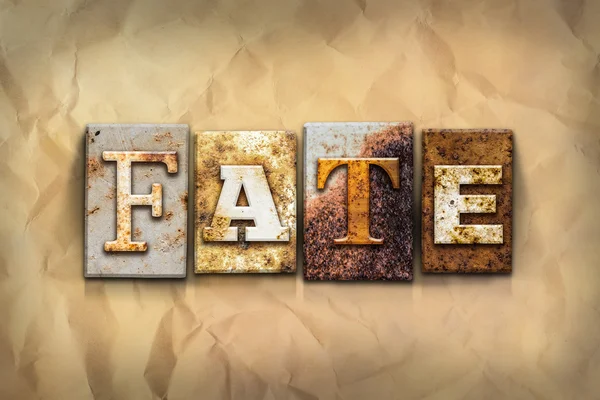 Fate Concept Rusted Metal Type — Stock Photo, Image