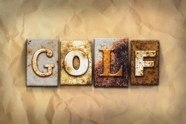 Conceito de golfe Rusted Metal Type — Fotografia de Stock