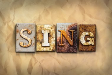 Sing Concept Rusted Metal Type clipart