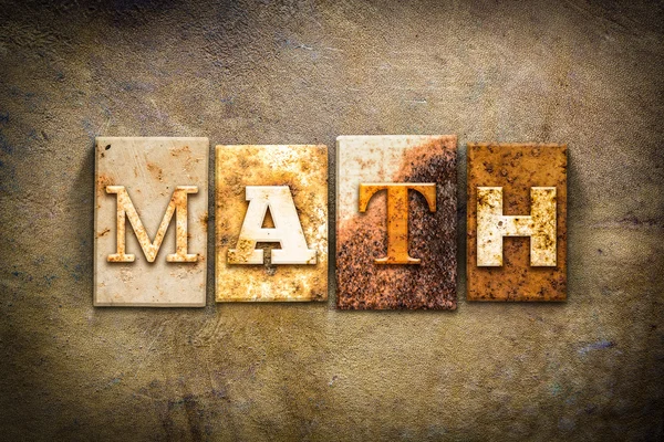 Math Concept boekdruk leder thema — Stockfoto