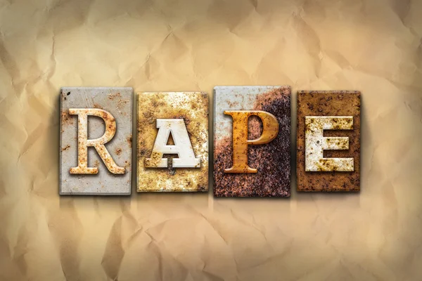 Rape Concept Rusted Metal Type — Stock Photo, Image