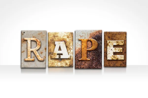 Rape Letterpress Concept Isolated on White — Stock Photo, Image