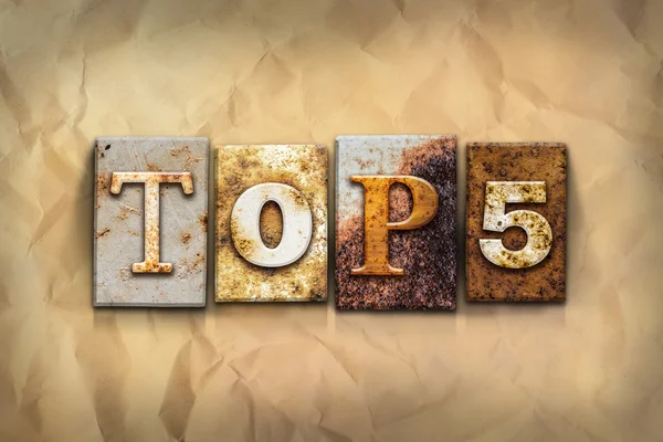 Top 5 koncepcja zardzewiały Metal typu — Zdjęcie stockowe