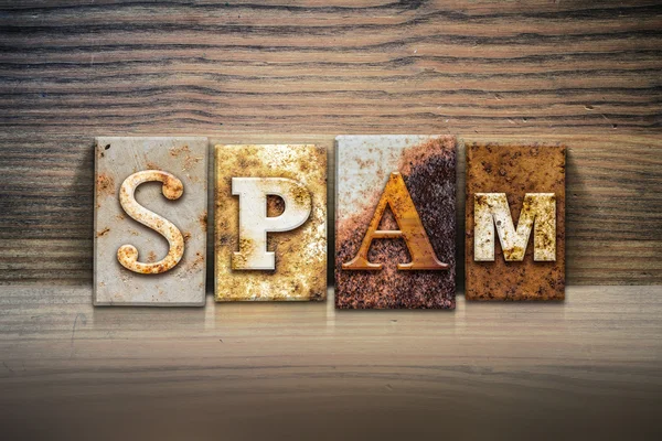 Tema de imprensa de conceito de spam — Fotografia de Stock