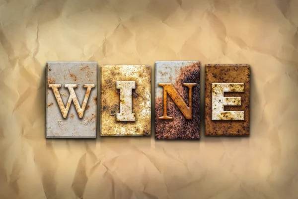 Wine Concept Rusted Metal Type — Stock Photo, Image