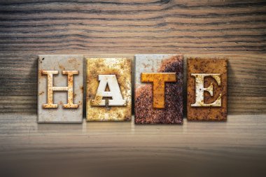 Hate Concept Letterpress Theme clipart