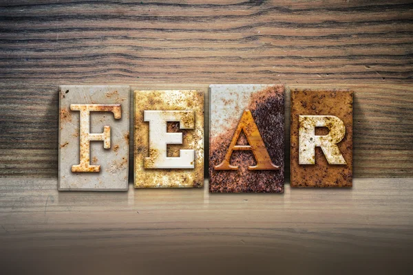 Tema Fear Concept Letterpress — Foto Stock