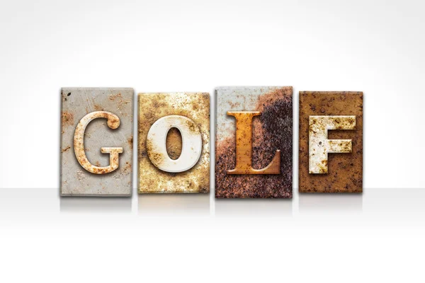 Golf Letterpress Concept Isolated on White — Stock Photo, Image