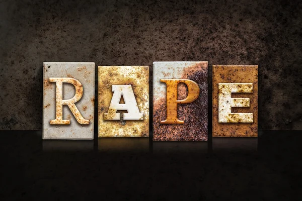 Rape Letterpress Concept on Dark Background — Stock Photo, Image