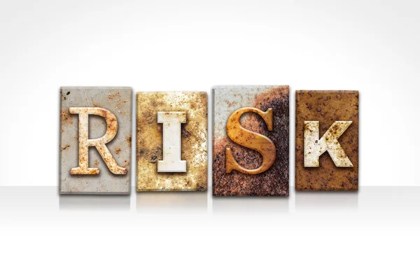 Risk Letterpress Concept Isolated on White — Stock Photo, Image