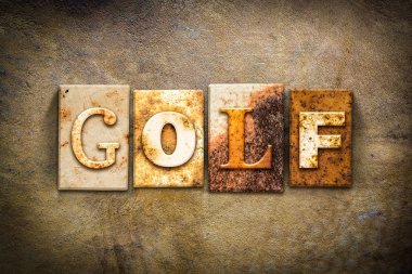 Golf kavramı Letterpress deri Tema