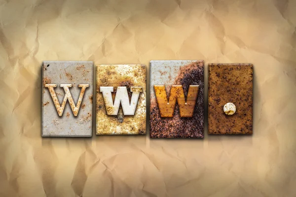 Www Concept Rusted Metal Type — Stock Photo, Image
