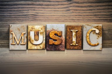 Müzik konsepti Letterpress Tema