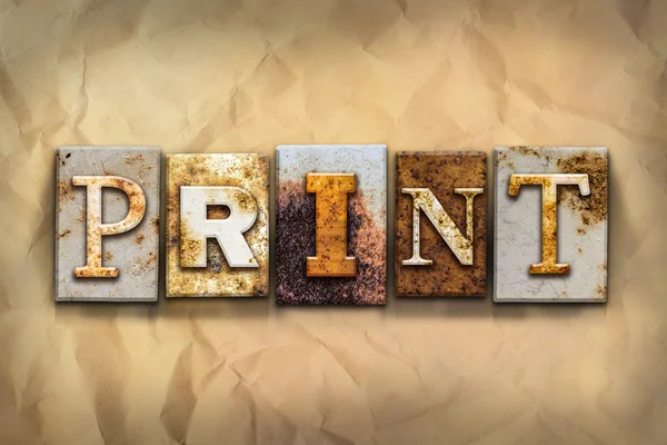 Print Concept Rusted Metal Type — Stock Photo, Image